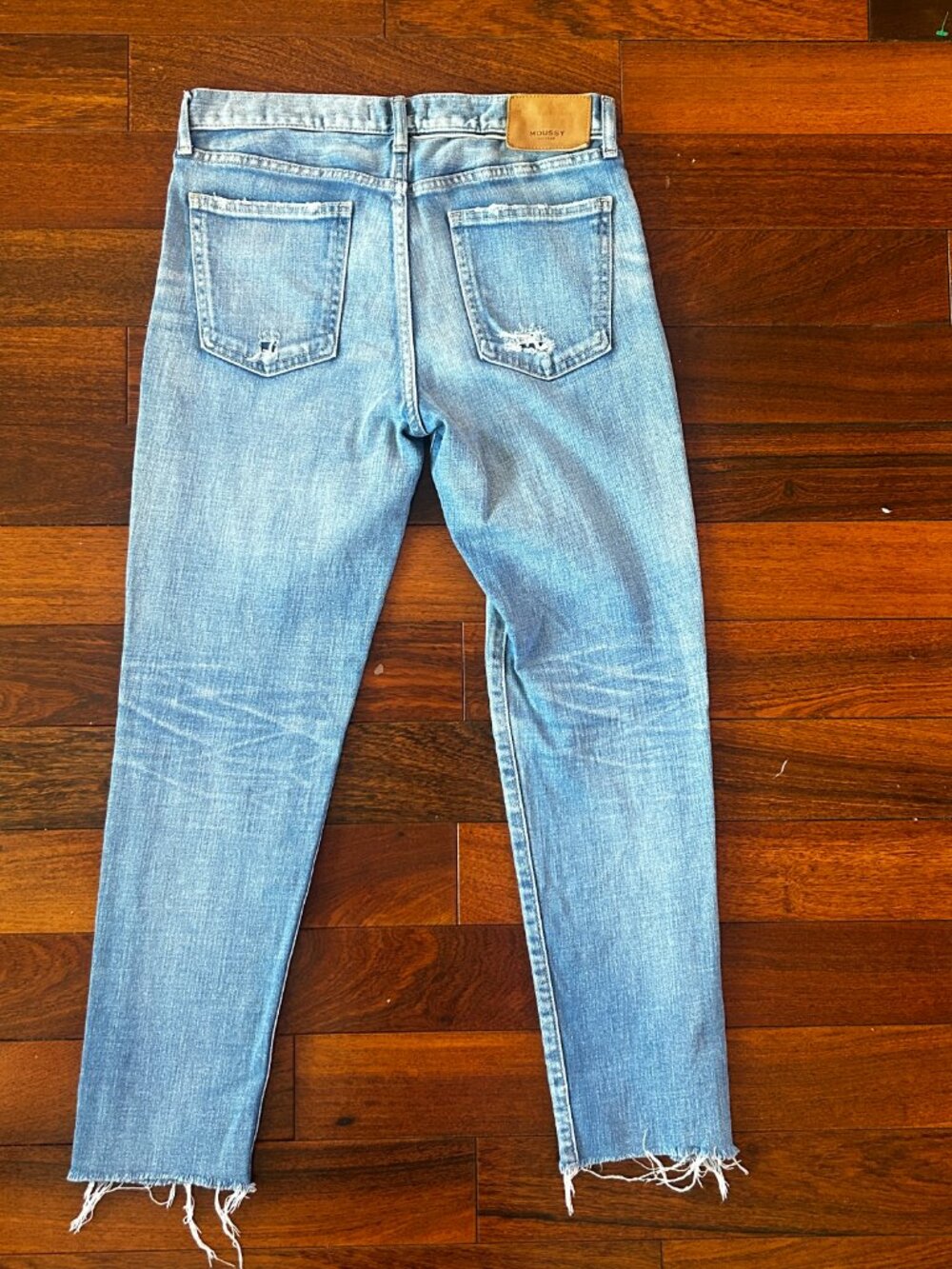 Moussy Vintage Howa Straight Jeans Size 28 Distressed Raw Hem - Picture 3 of 8